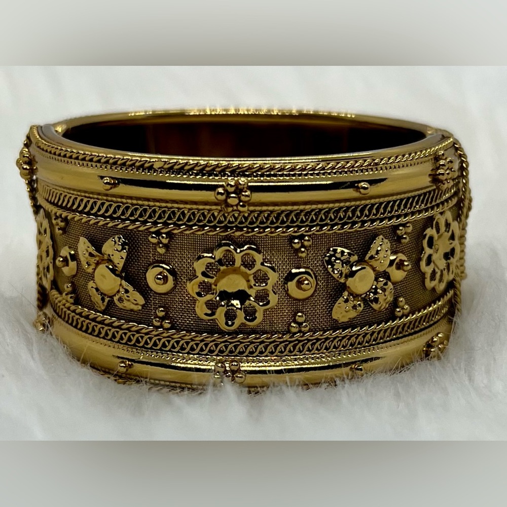 Gold hinged cuff bracelet